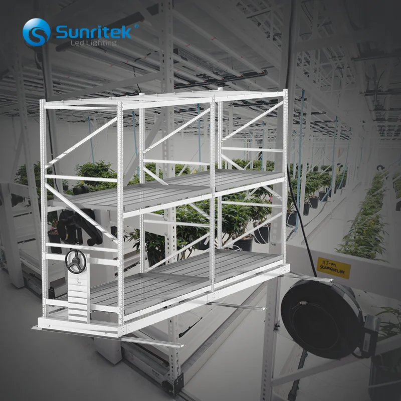2023 New Released 4x8ft 2/3/4 layers Greenhouse Hydroponic System Rolling Bench Mobile Plant Vertical Grow Rack