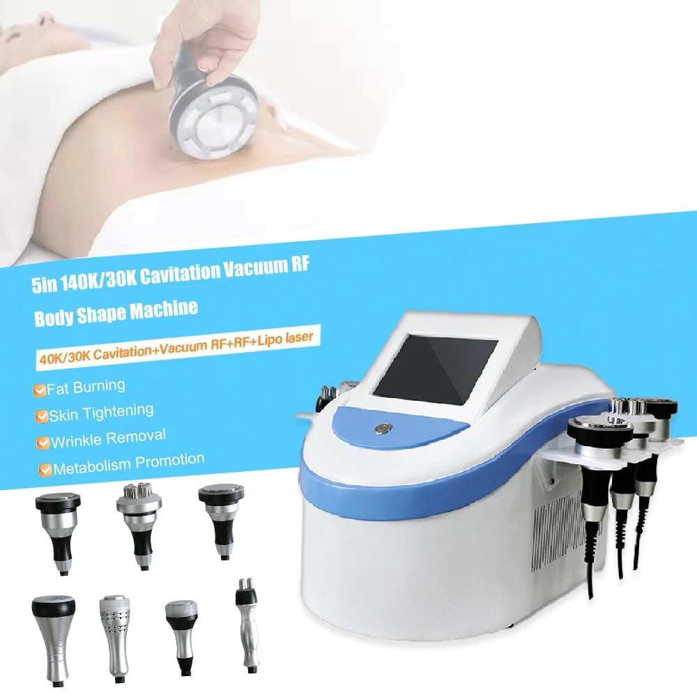 2024 Rf Slim Weight Loss Face Lift System 6-1 Vacuum Cavit Body Fat Removal Radio 30k 40k S-shape Cavit Machine
