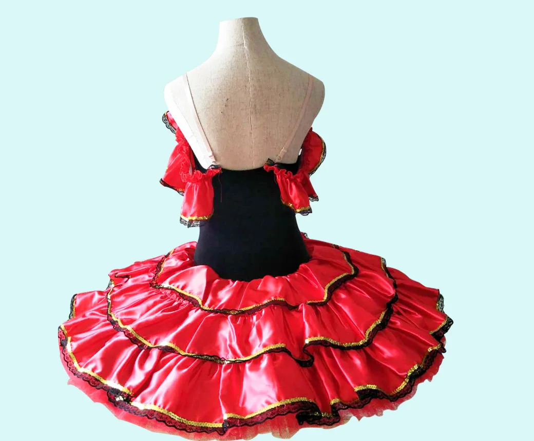 New ballet tutu skirt for spanish ballet costum  black red tutu costum Professional ballet.New--29