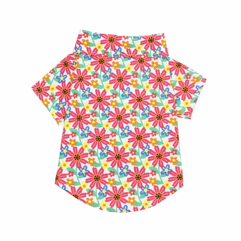 Dog cat clothes Summer thin breathable pet T-shirt Fashion Flower Print Pet T-Shirt
