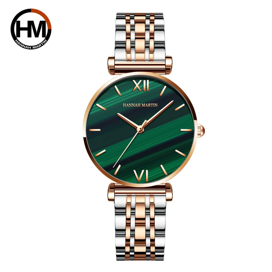 Hannah Martin HM1521 Elegant Silver Lady Quartz Watch Original Stainless Steel Waterproof Concise Leisure Luxury Fashion PC