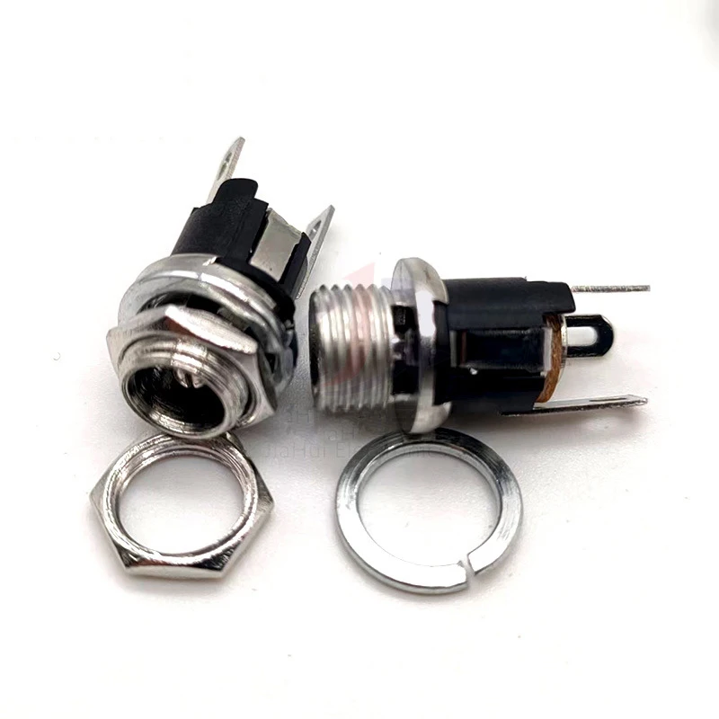 12V 3A DC021 DC025 Plastic Female Socket Panel Mount Jack 5.5*2.1mm 2.5mm DC Power Connectors Electrical Supplies