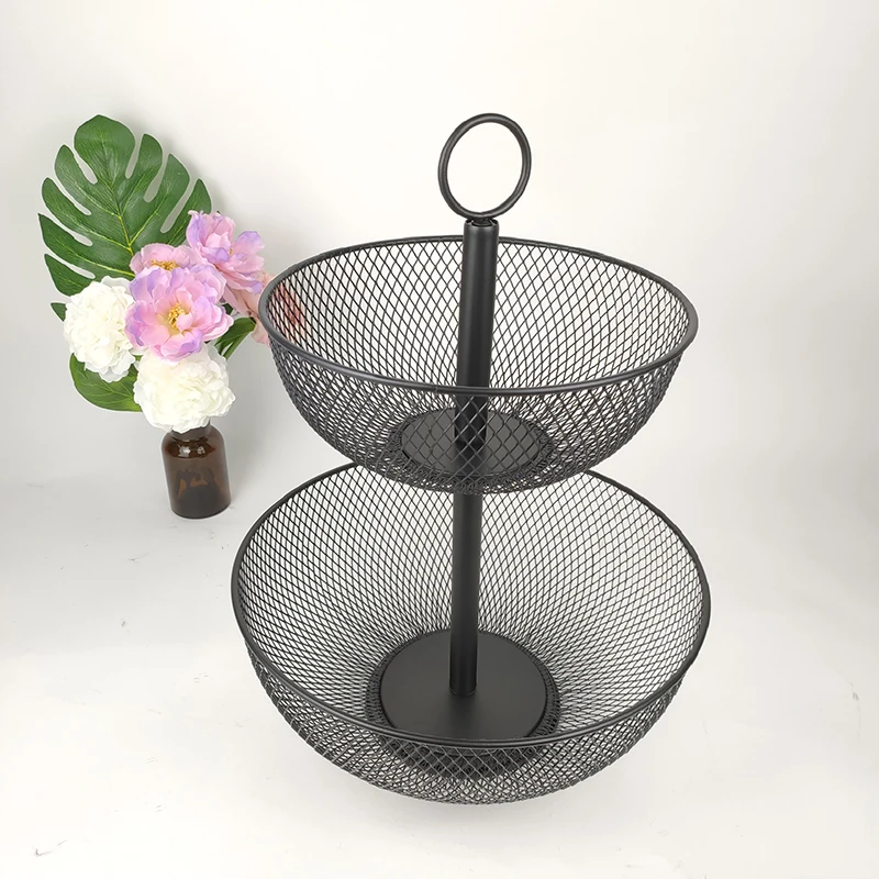 GOURMAID 2 tier mesh Fruit Basket  fruit bowl bread vegetable hoder knock down fruit basket