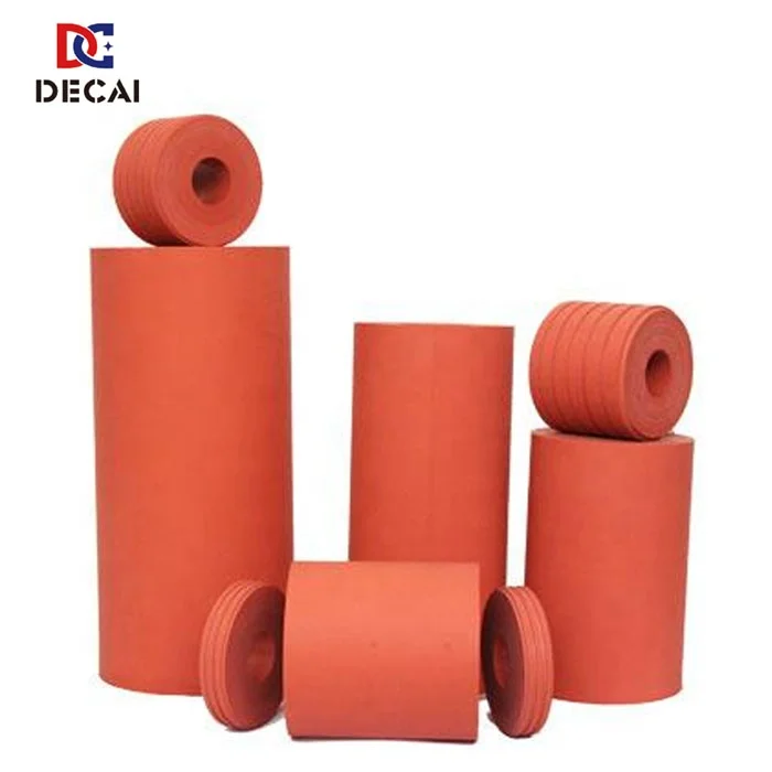 Decai Heat Resistance Silicone Rubber Roller Printing Machine Rubber Roller