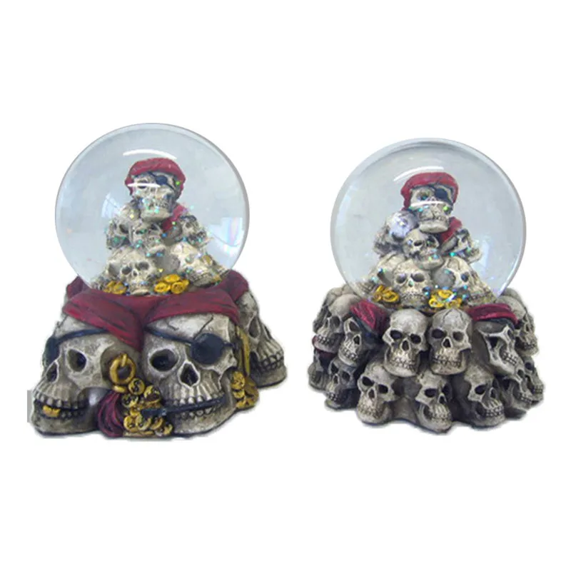 Halloween Resin Water Globe  Glitter Skeleton Snow Globe