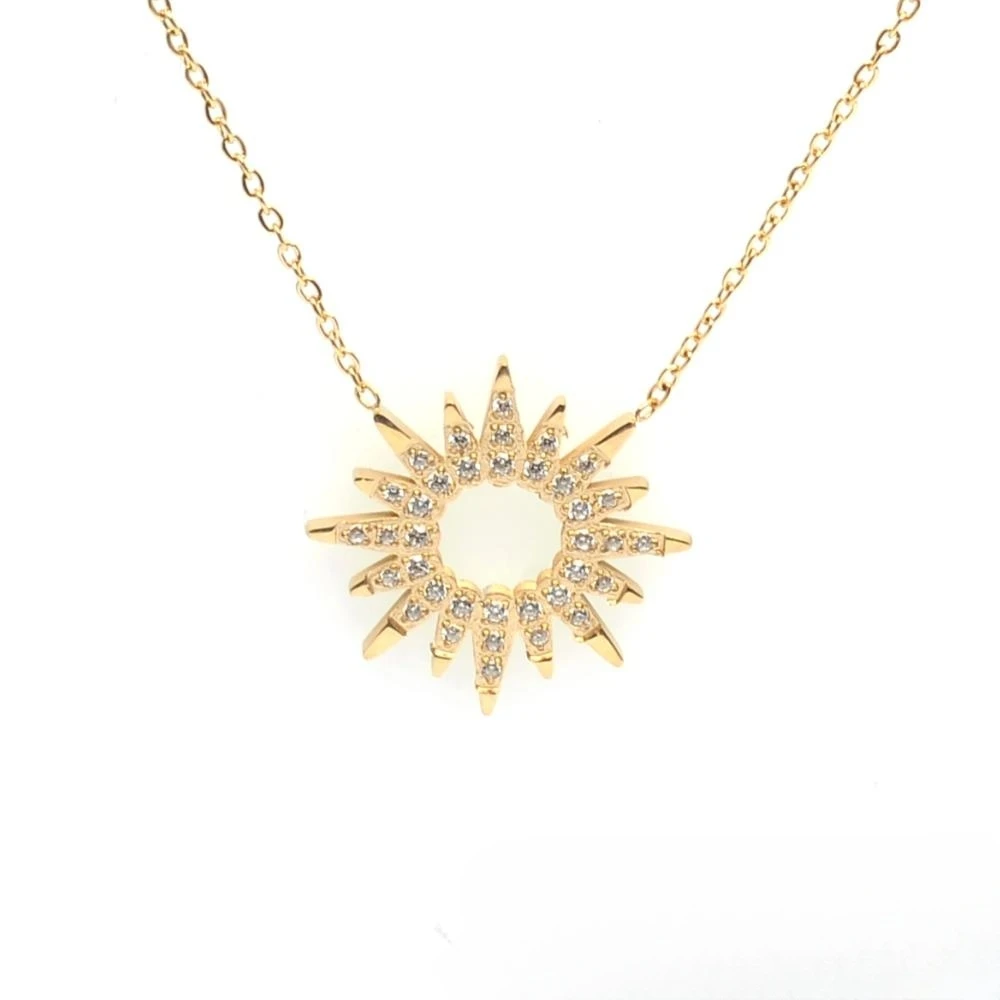2024 Новая мода на заказ кулон из нержавеющей стали Звезда Луна Женщины 18 карат золотое ожерелье солнце сердце ювелирные изделия аксессуары