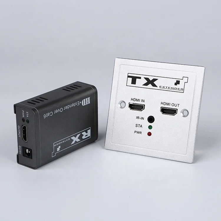 Transmitter & Receiver HD Video&Audio Extender Over Single Cat 6 HDCP 1.2 Protocol Compliant