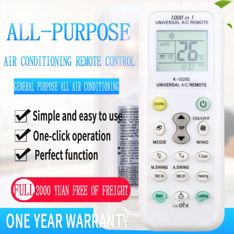 A/C Air Conditioner Universal Remote Controller LCD Screen Low Power Consumption Air Conditioning Remote Control