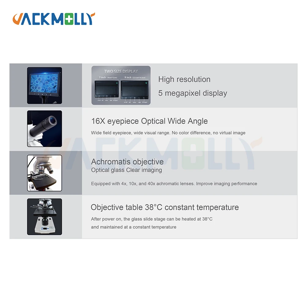 medical high definition imaging JM-Q12 microscope digital biological laboratory LED light microscope