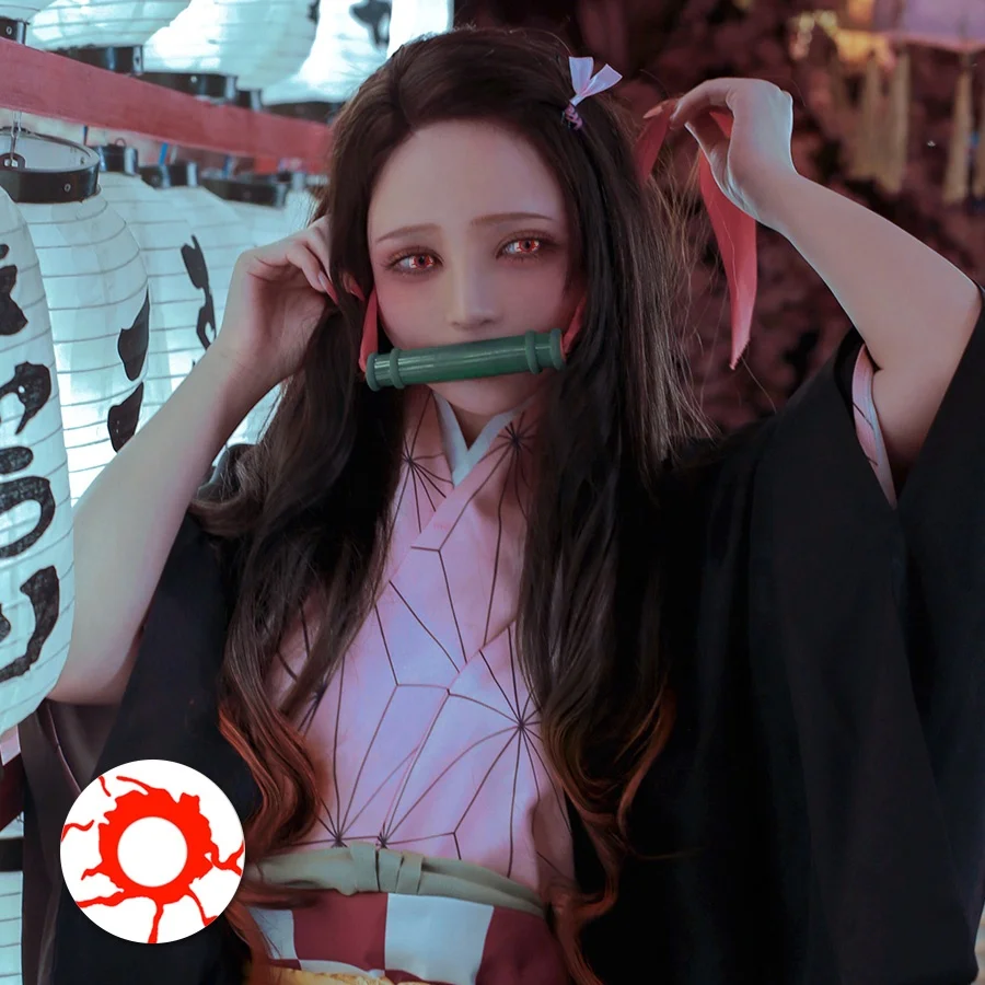 Красные контактные линзы Maxiy Girl для косплея, для Хэллоуина, сумасшедшие цветные, мягкие цветные контактные линзы для косплея, косметика для глаз