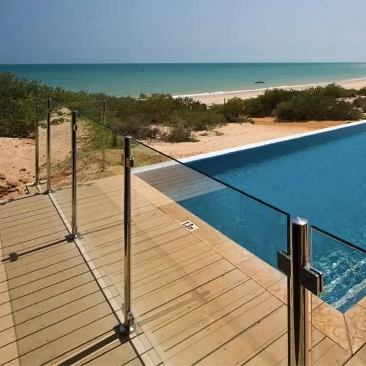 Glass Fixing French Wrought Iron Glass Balcony Railing Stainless Steel