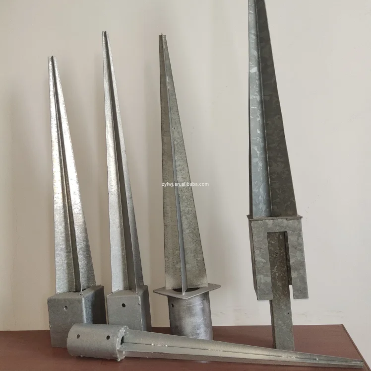 Fence post metal ground screws square steel plate anchor