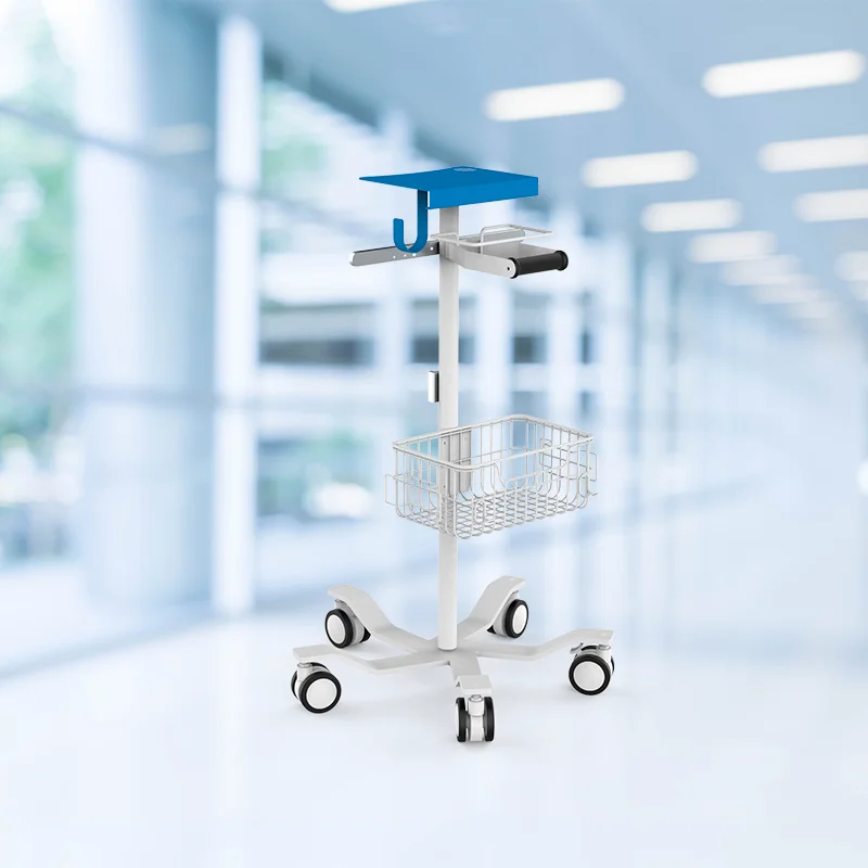 Metal Medical Hospital Furniture Trolley Mobile Roll Stand A01 For Respiratory Cpap Machine