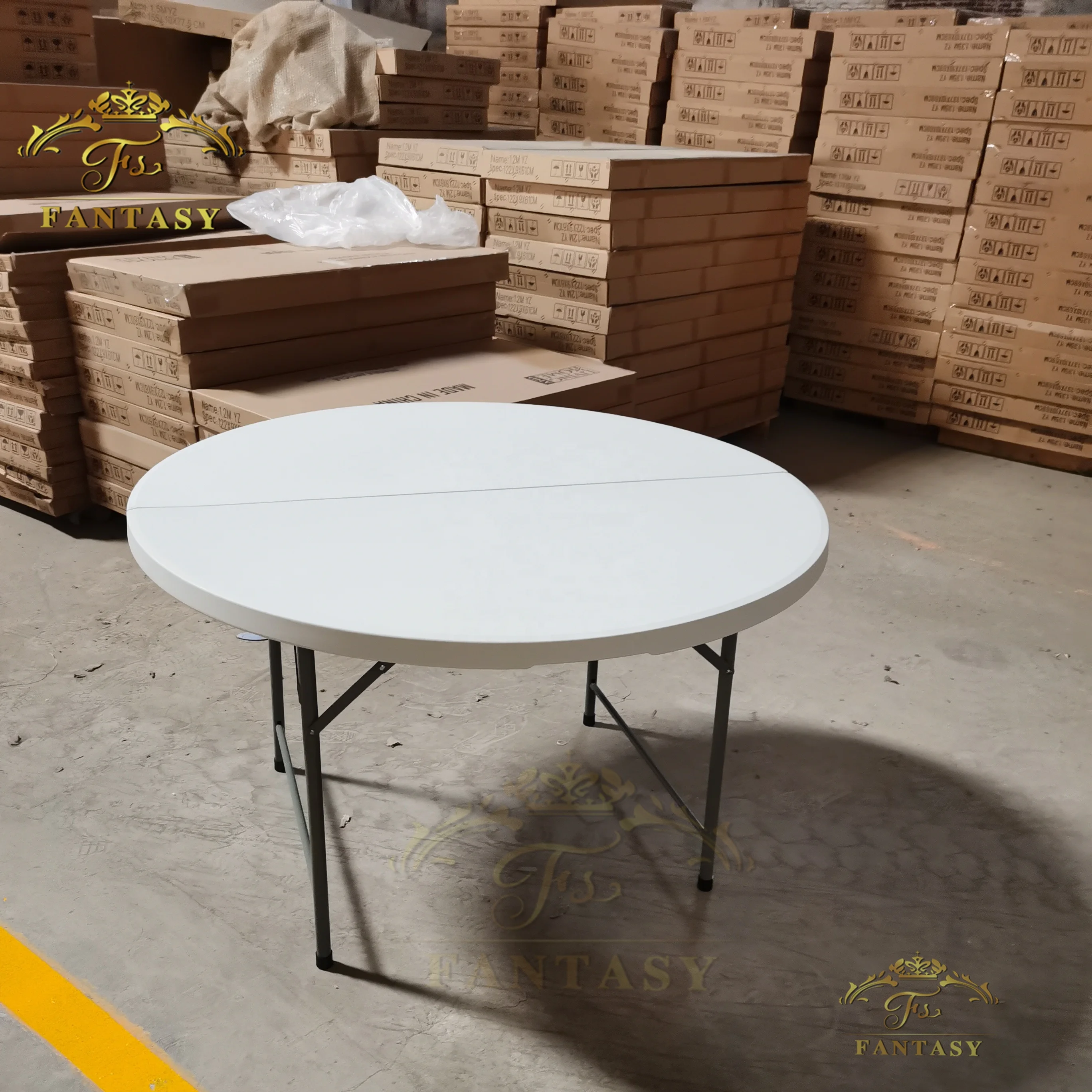 wholesale outdoor round plastic folding table for event rental