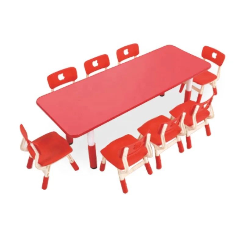 School Furniture Sales Kindergarten Furniture Rectangular Wooden Table For Kids Preschool Classroom Table And Chair Set