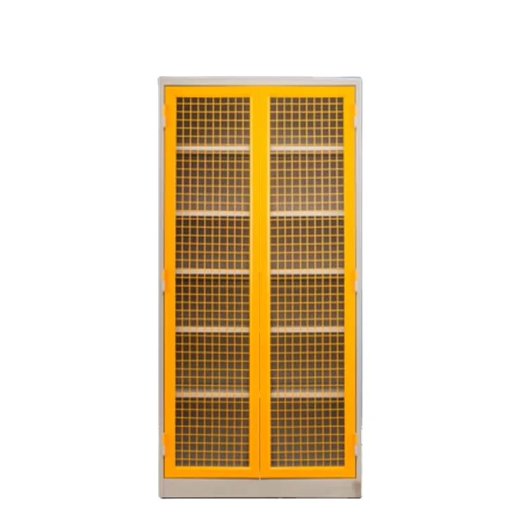 New Design Orange 2 Door 6 Movable Shelves Multi-usage Vertical  Fireproof Storage Filing Cabinet Locker With Keys