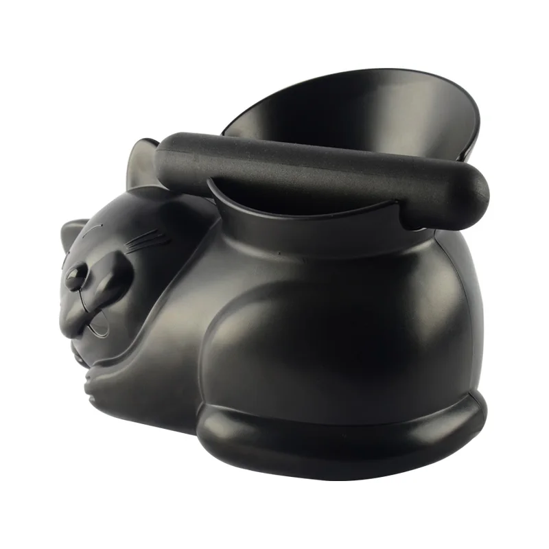 Barista Tools Cat-shaped Cute  Coffee Grounds Container Mini Knock Box Drawer with Rubber Bar Espresso Coffee Knock Box