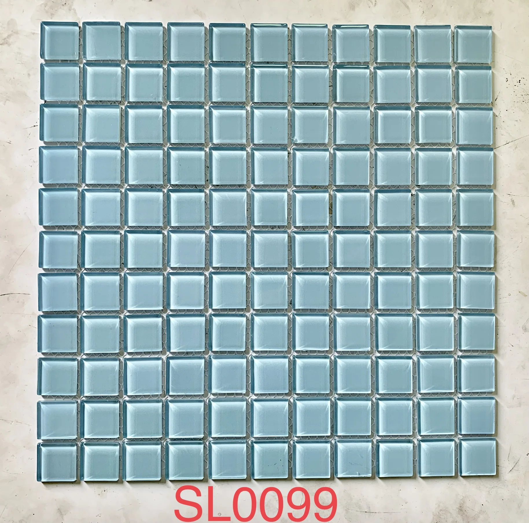 Ready To Ship Wholesale Factory Glass Waterline Cheap Swimming Pool Tile 1 Inch Glaze Square Non Slip Pool Mosaic Tiles