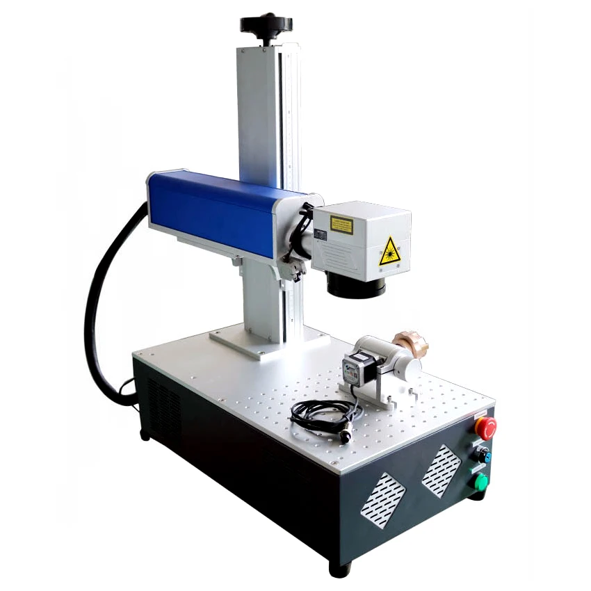 Best 30w fiber laser marking machine engraving rings jewelry with rotary