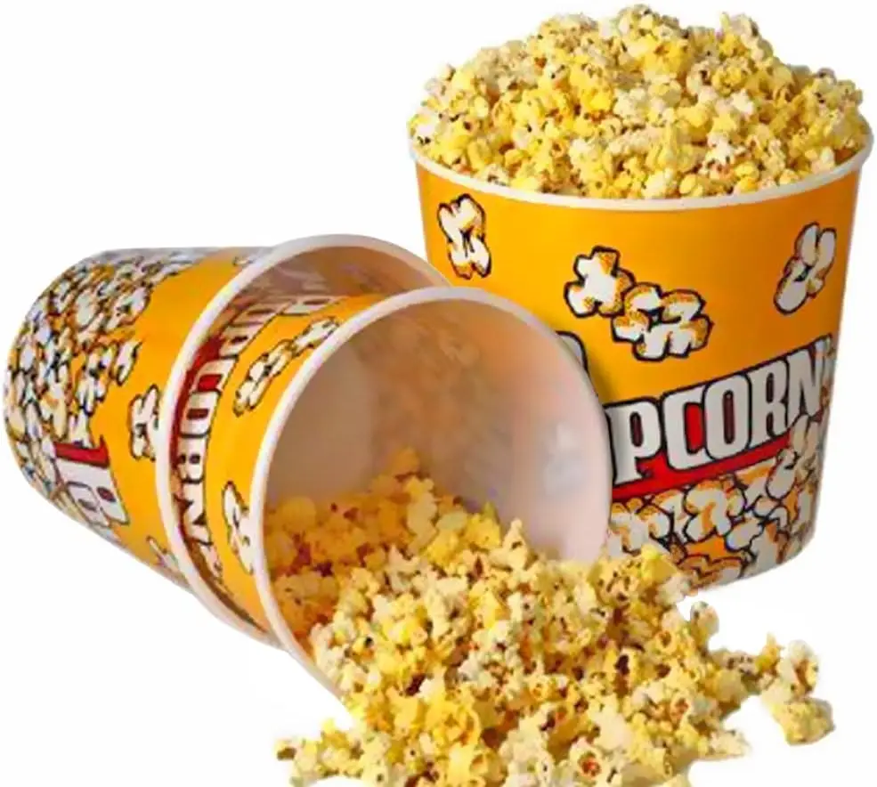 Retro Style Plastic 64oz Popcorn Containers for Movie Night leak proof strong boxes Popcorn Buckets