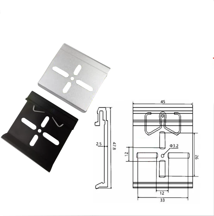 Aluminium DIN Rail Mount Clip DIN Rail Clip M4 for use with 35 mm DIN Horizontal Mounting Rail
