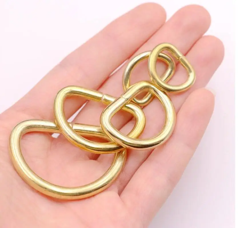Bag Accessories Shoe Garment Handbag Custom solid brass D Ring Clip Buckle