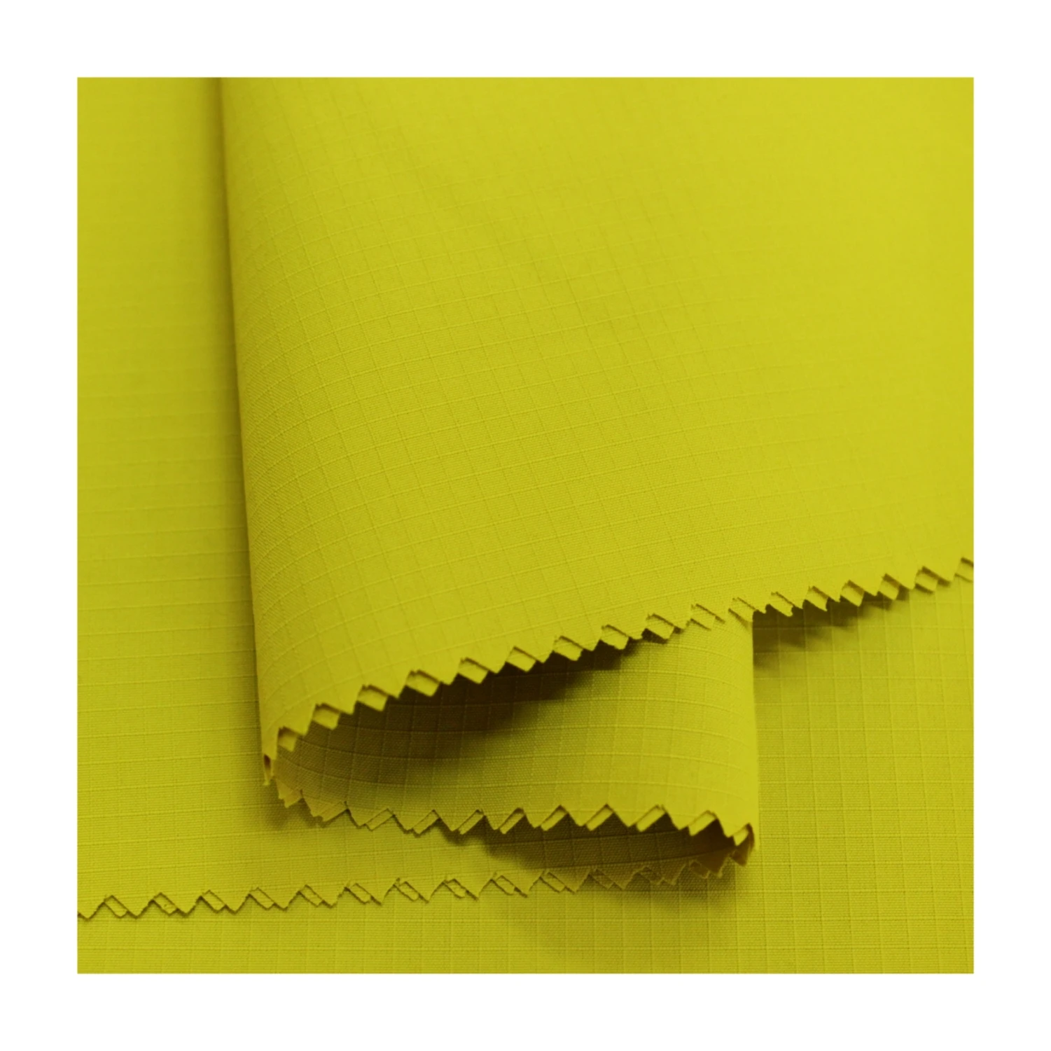 bio-gradable yellow ribstop performance quick dry polyester jacket fabric