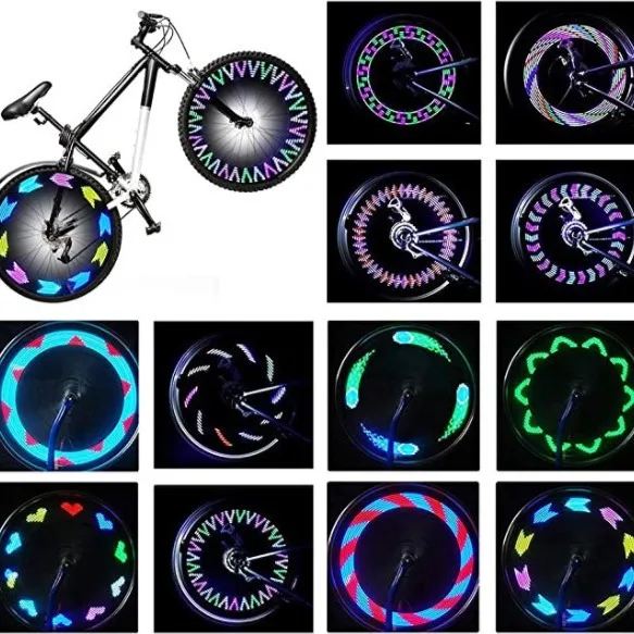 TAIKOO 8 LED Colorful Mountain Bike Flash Spoke Warning Light Signal Reflective Bicycle Wheel Light Cycle Tyre Light