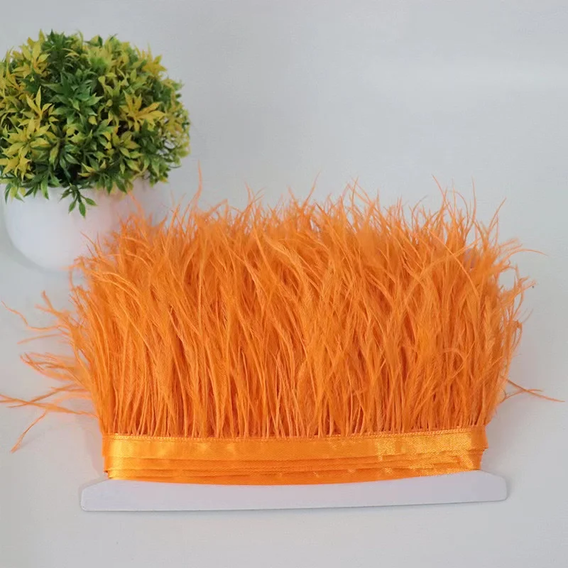 Stock Color 8-10cm Ostrich Cloth Edge Clothing Accessories Products Accessories High Quality Ostrich Feathers Fringes