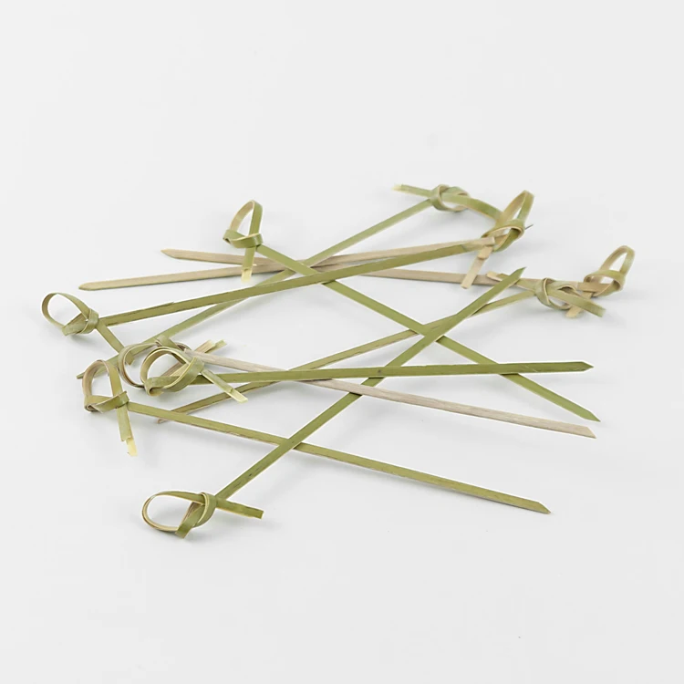 Simple Fashion Factory Wholesale Manufacturing Cocktail Picks Decorative Picks Bamboo Knot Skewer