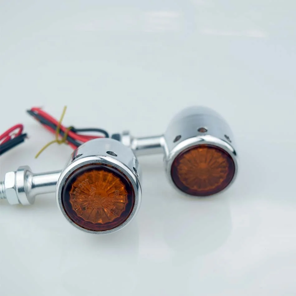 Motorcycle Drill Turn Signal Lights Custom Cafe Racer Mini Turn Indicators