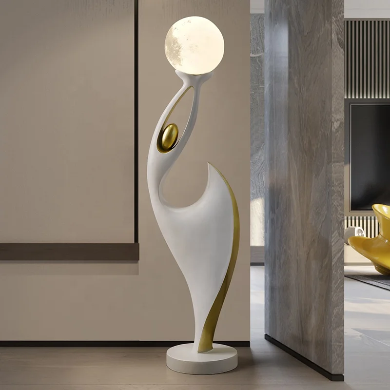 BHM New design  Wholesale price creative light luxury moon-holding living home decoration floor decoration