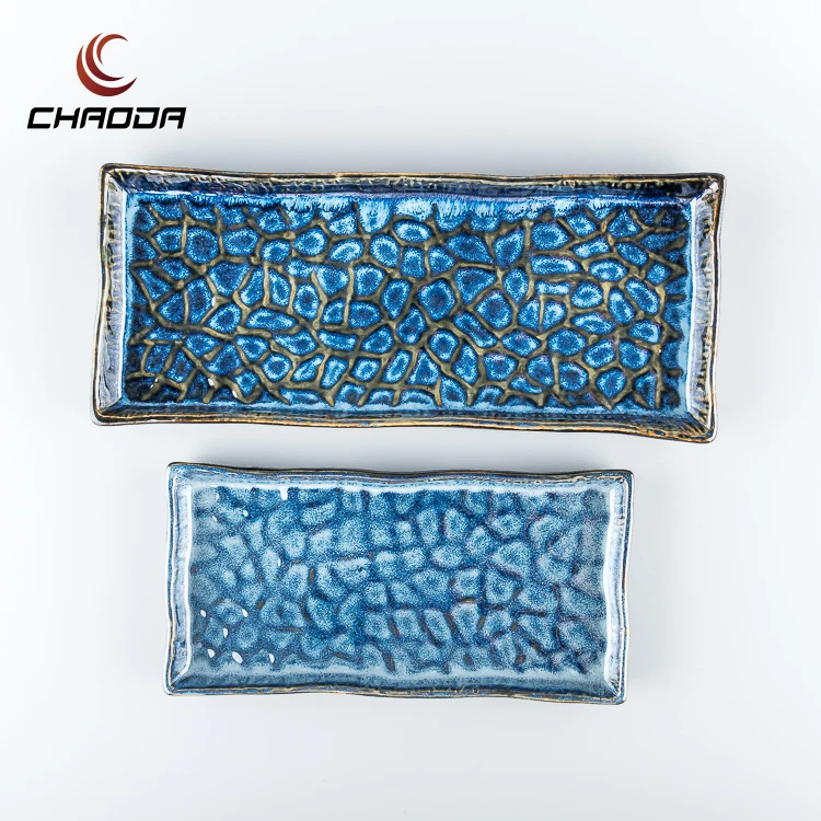 Luxury Kitchen Plates Set Dinner Dinnerware Bone Dinner Sets Rectangle Shape Ceramic Plates For Restaurants