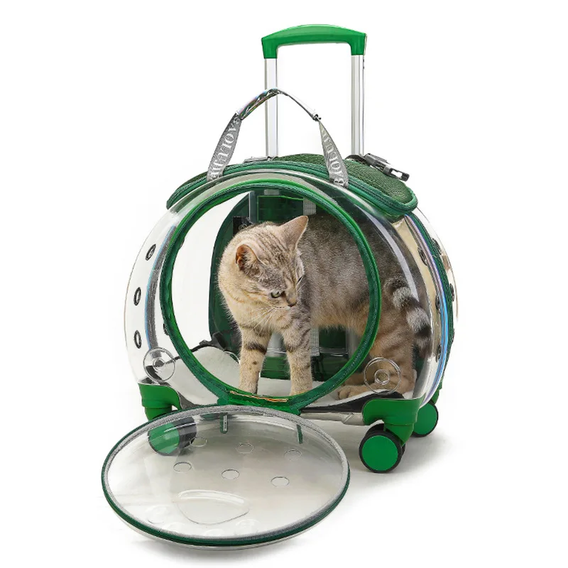 Pet cat bag transparent skylight travel bag portable travel pet trolley case