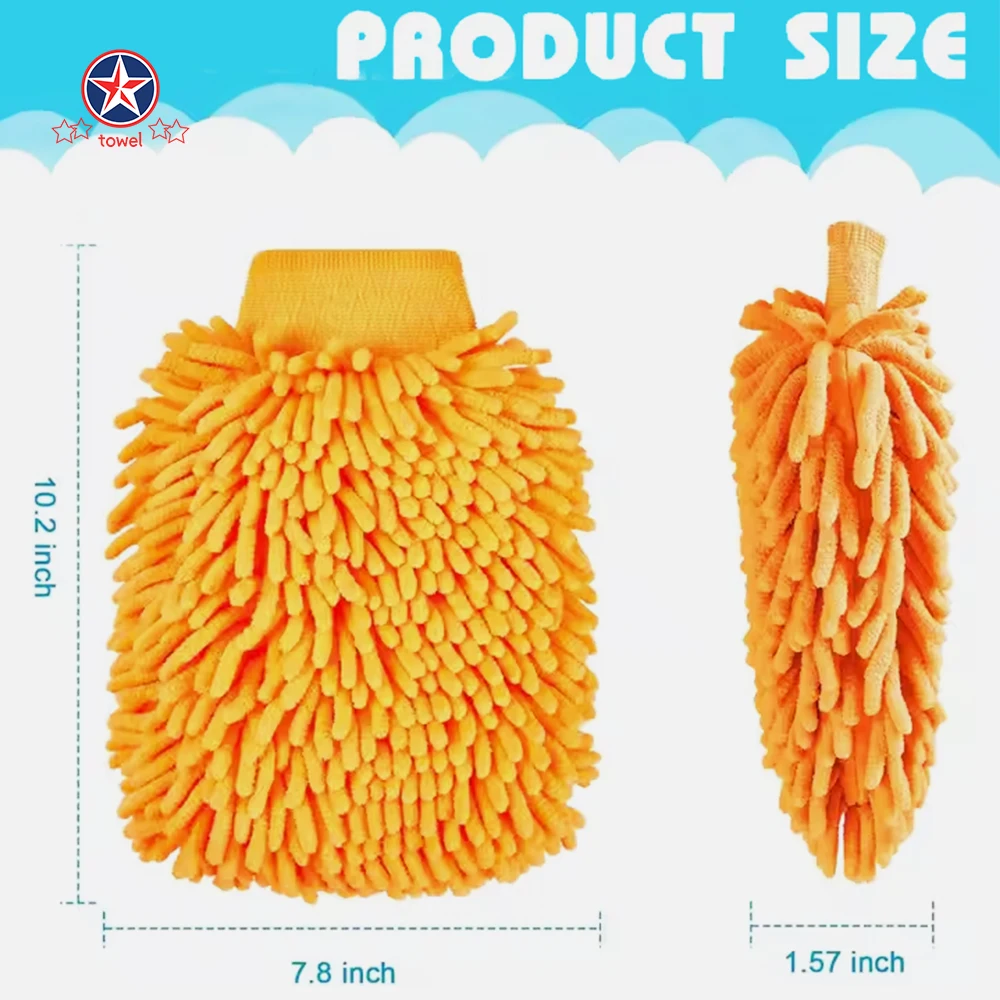 Super-Soft Microfiber Cleaning Cloth Quick-Dry Lint-Free Mitts for House Car Wash Unique Noodle Fibers for Delicate Surfaces