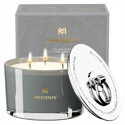 M&Scent wholesale hand made private label 3 wick scented wax wedding favors candles with packaging