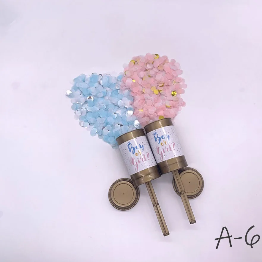 Ручной фейерверк Push Pop Poppers мальчик или девочка пол Reveal конфетти Cannon для детской вечеринки Dec