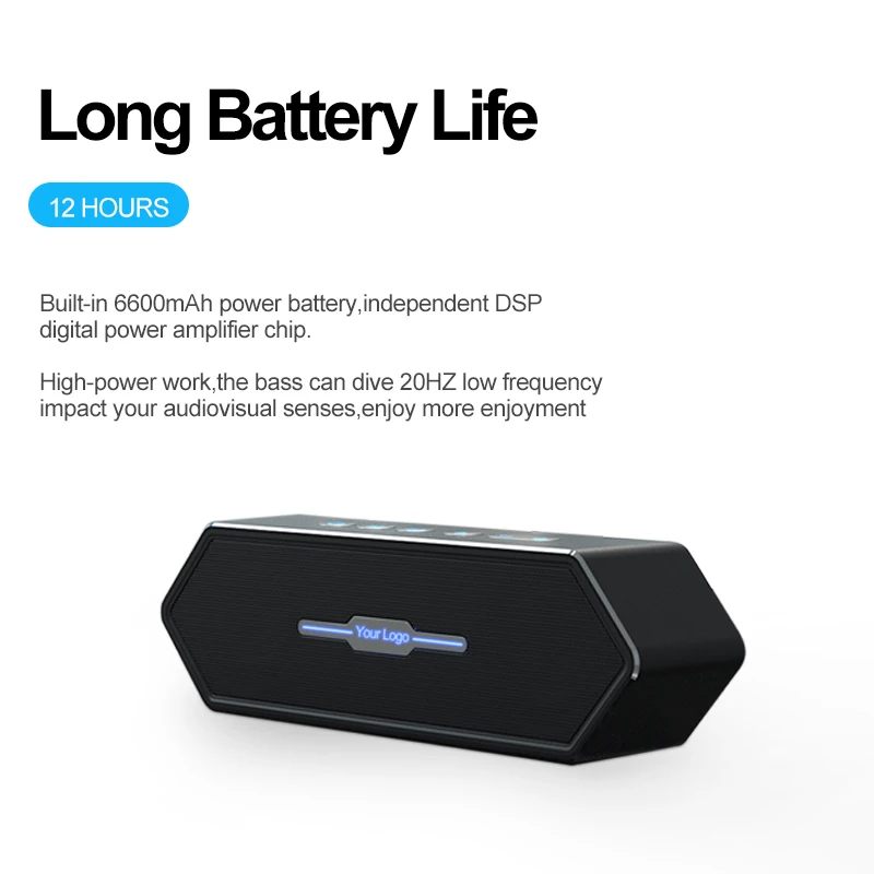 Manufacturing Original Mini Sports Waterproof IPX5 50W Box Subwoofers Wireless BT Speaker