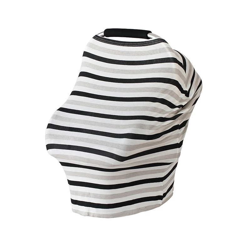 Stretchy Stripe Cotton Baby Carriage Seat Cover Stroller Cover Nursing Cover