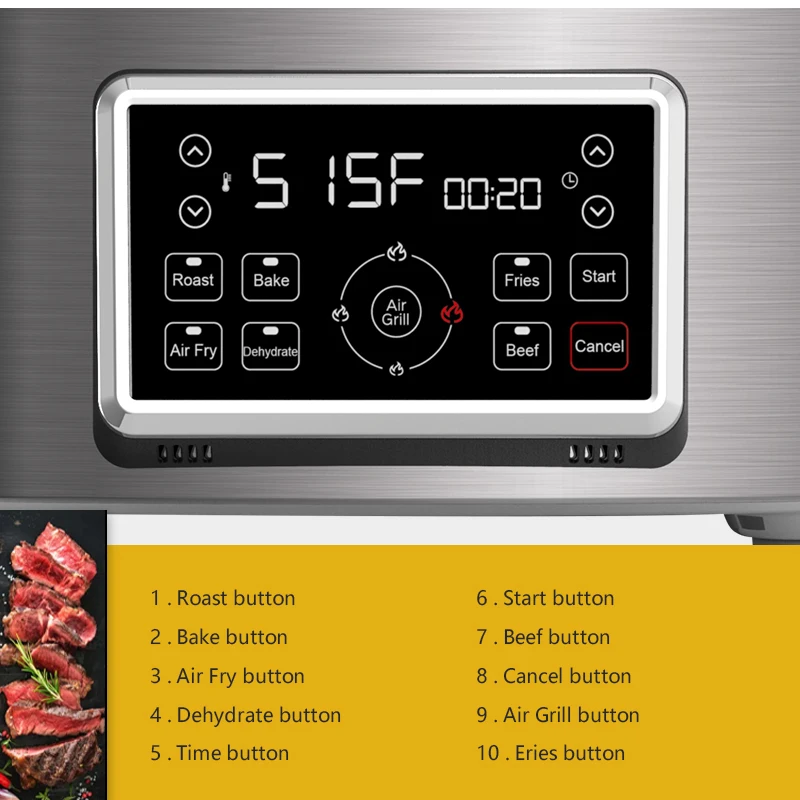 7 In 1 Oem Supplier Big Air Fryer Oven Indoor Electric Countertop foodi grill foodi grill Air Fryer Grill