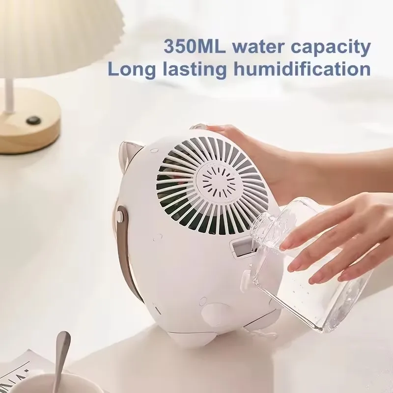Summer Battery Charging Cooling Turbine Water Cold Fan USB Desktop Humidity Spray Small Fan Battery Fan