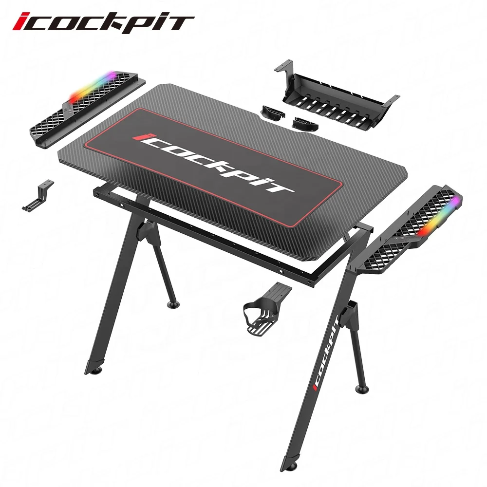 Новейший дизайн игровой стол icquiпита RGB светодиодная лампа компьютерный для ноутбука большой размер Офисный Компьютерный