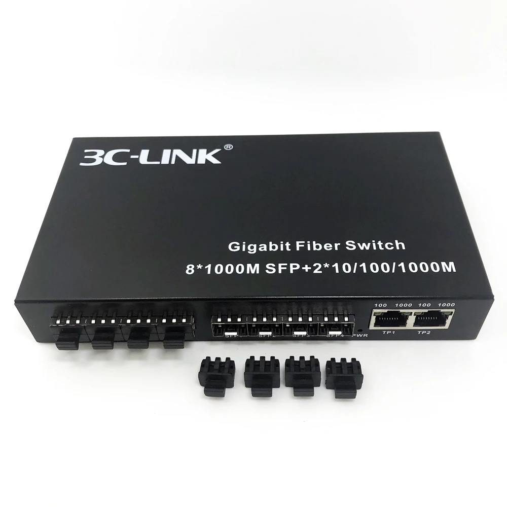 Network switches 8 fiber optical SFP 2 port Rj45 Plug-and play Converter poe industrial Switch