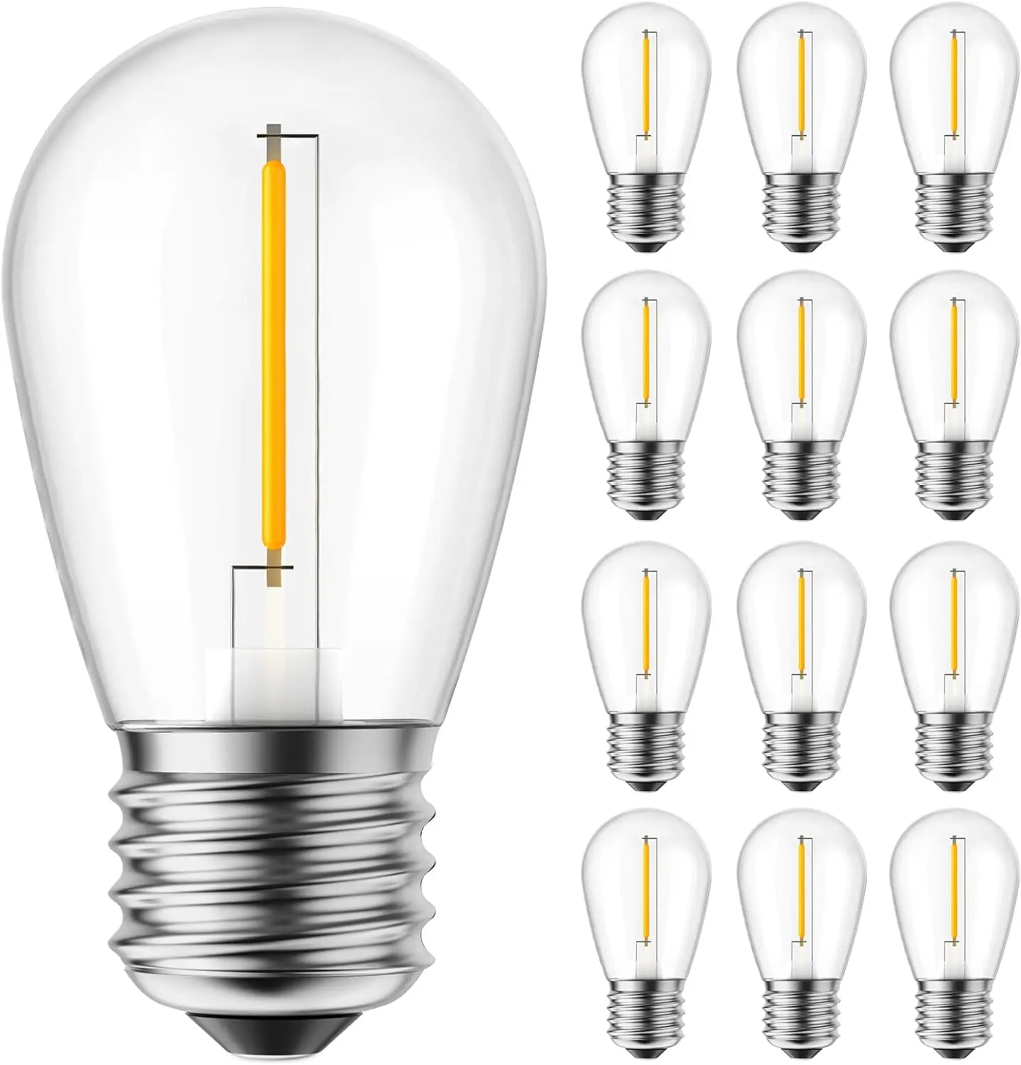 Shatterproof E26 Medium Base Edison Vintage LED S14 Replacement Light Bulbs