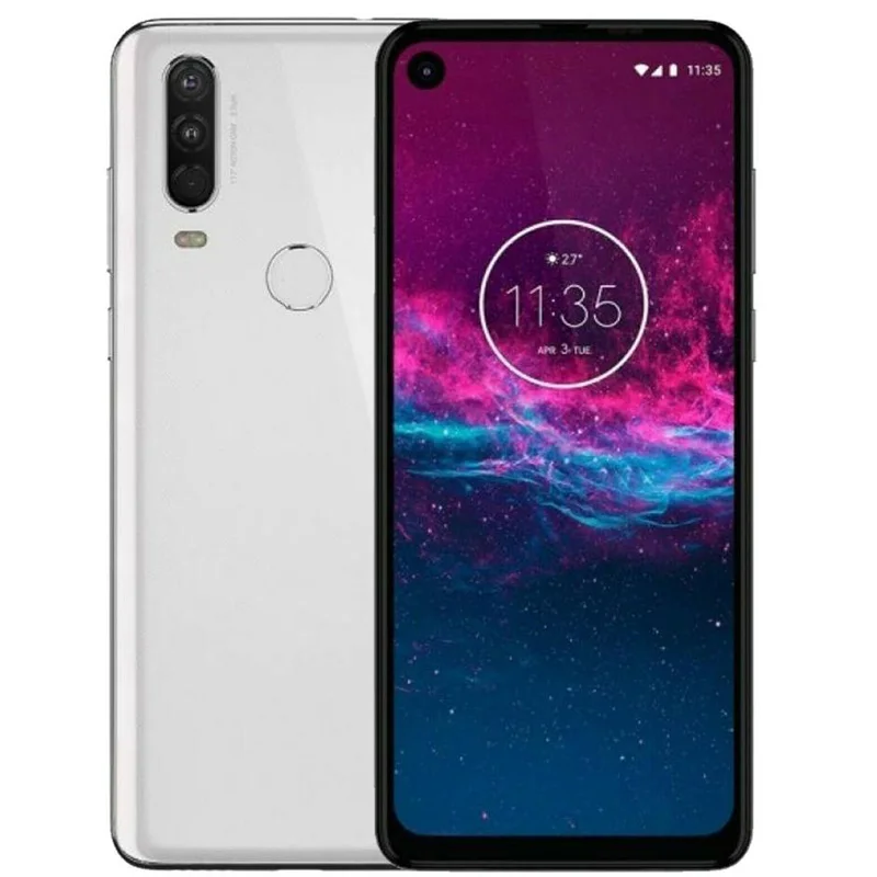  Б/у телефоны Motorola One Action на две SIM-карты XT2012 128 ГБ заводской разблокированный смартфон 4G/LTE джинсовый