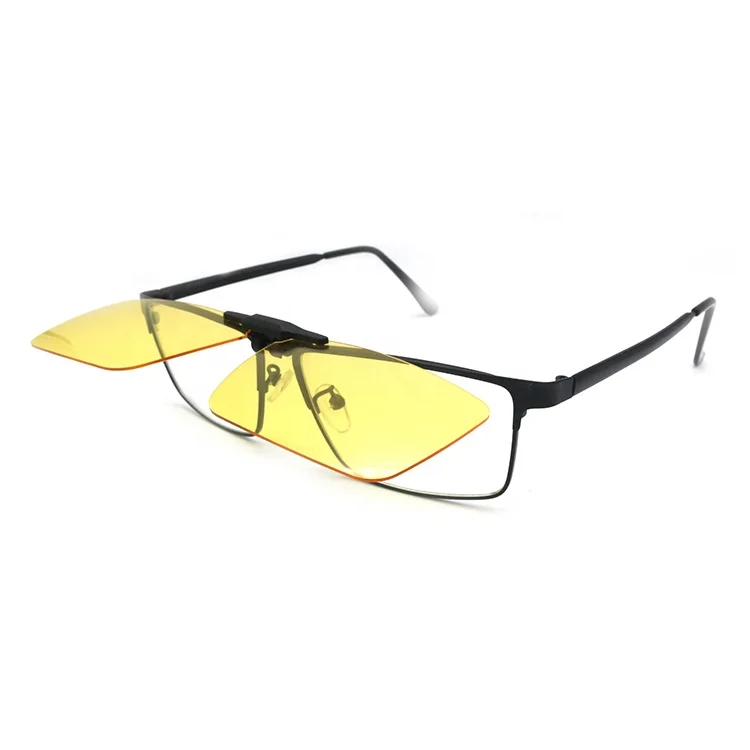 Wholesale Flip Up Polarized Clip On Sunglasses Night Vision Driving Glasses with Yellow lens