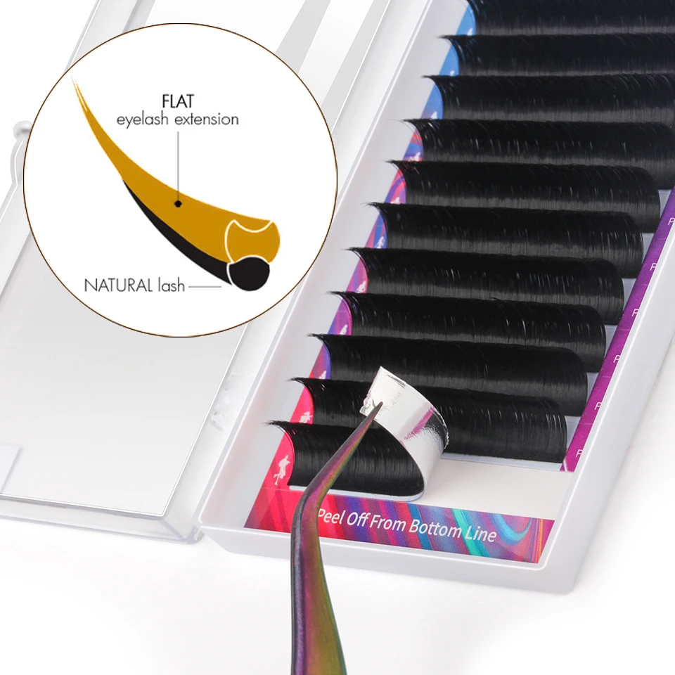 private label flat eyelash extention matt cashmere matte black flat lash ellipse flat eyelash extension