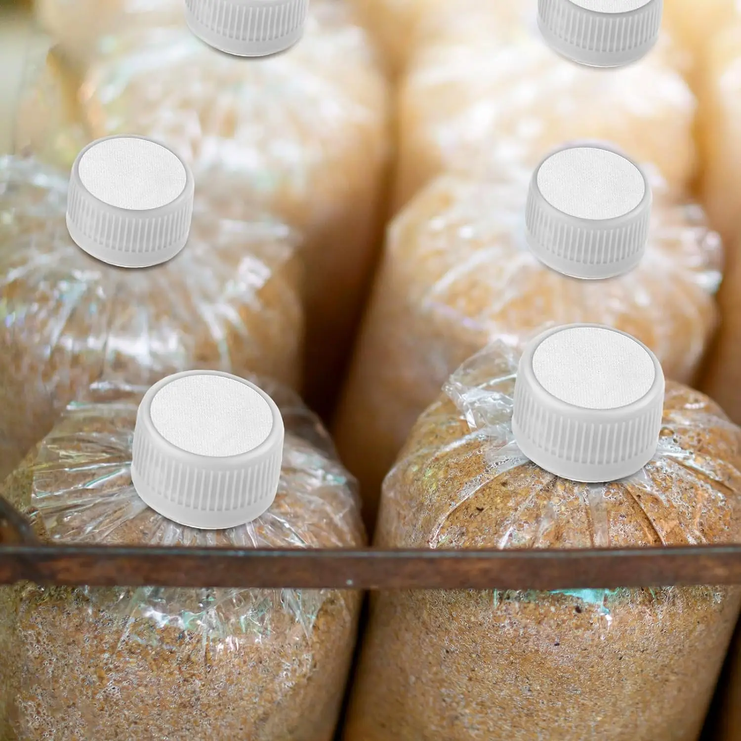Synthetic Filter Paper Sticker PTFE Filter Disc Strong Adhesive Patch for Regular Mouth Mason Jar Lid Mushroom Cultivation
