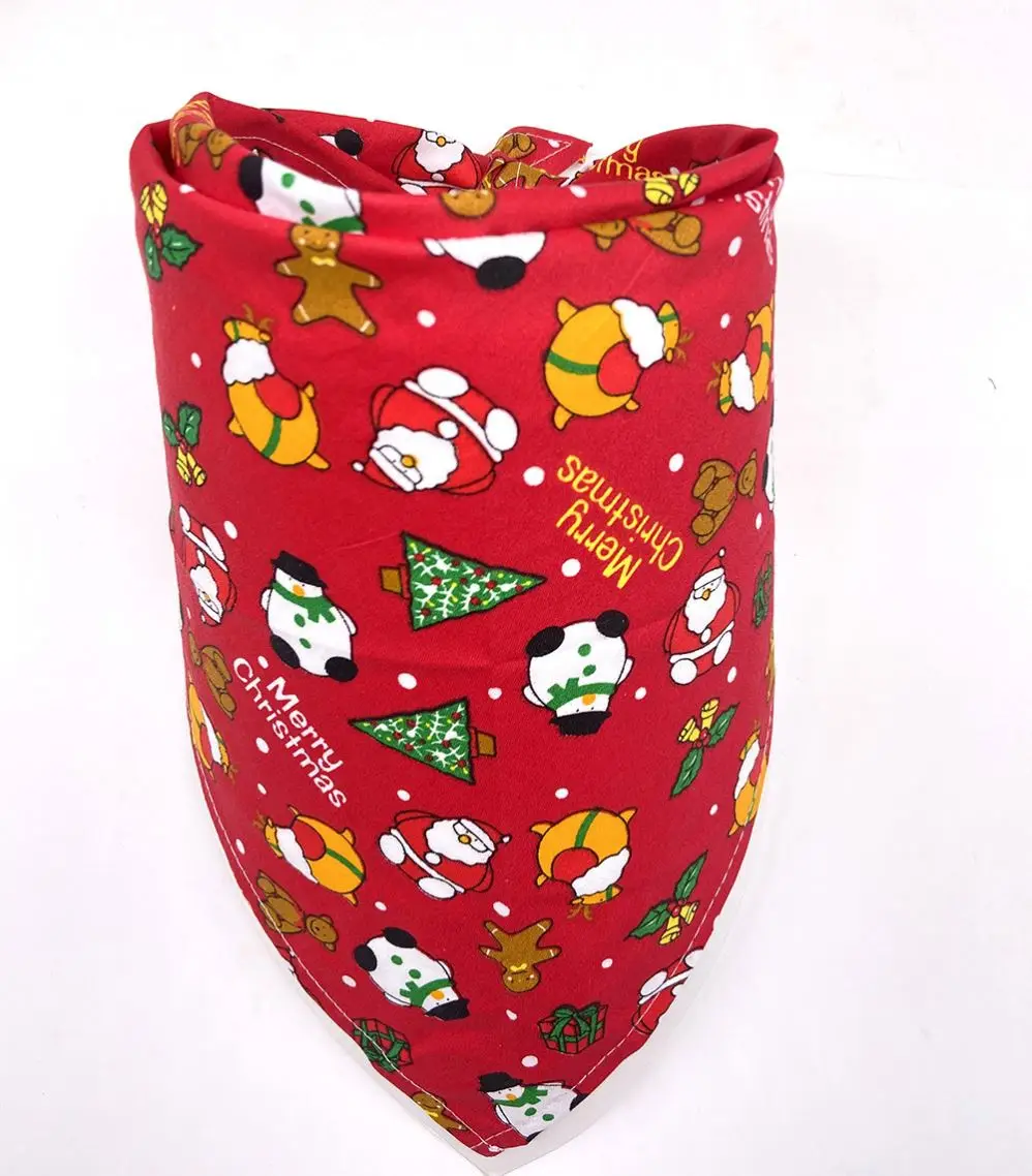 Triangle Custom Designer Valentines Christmas Day Printed Cotton Pink Love Pet Cat Dog Scarf Bibs Bandana