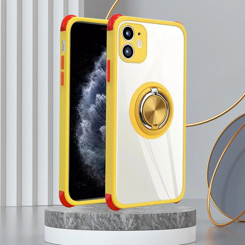 Wholesale 2 in 1 Ring Magnetic Car Mount Kickstand Shockproof Phone Case For iphone 12 pro max